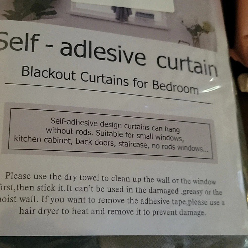 Blackout Self-Adhesive Curtain - Gray